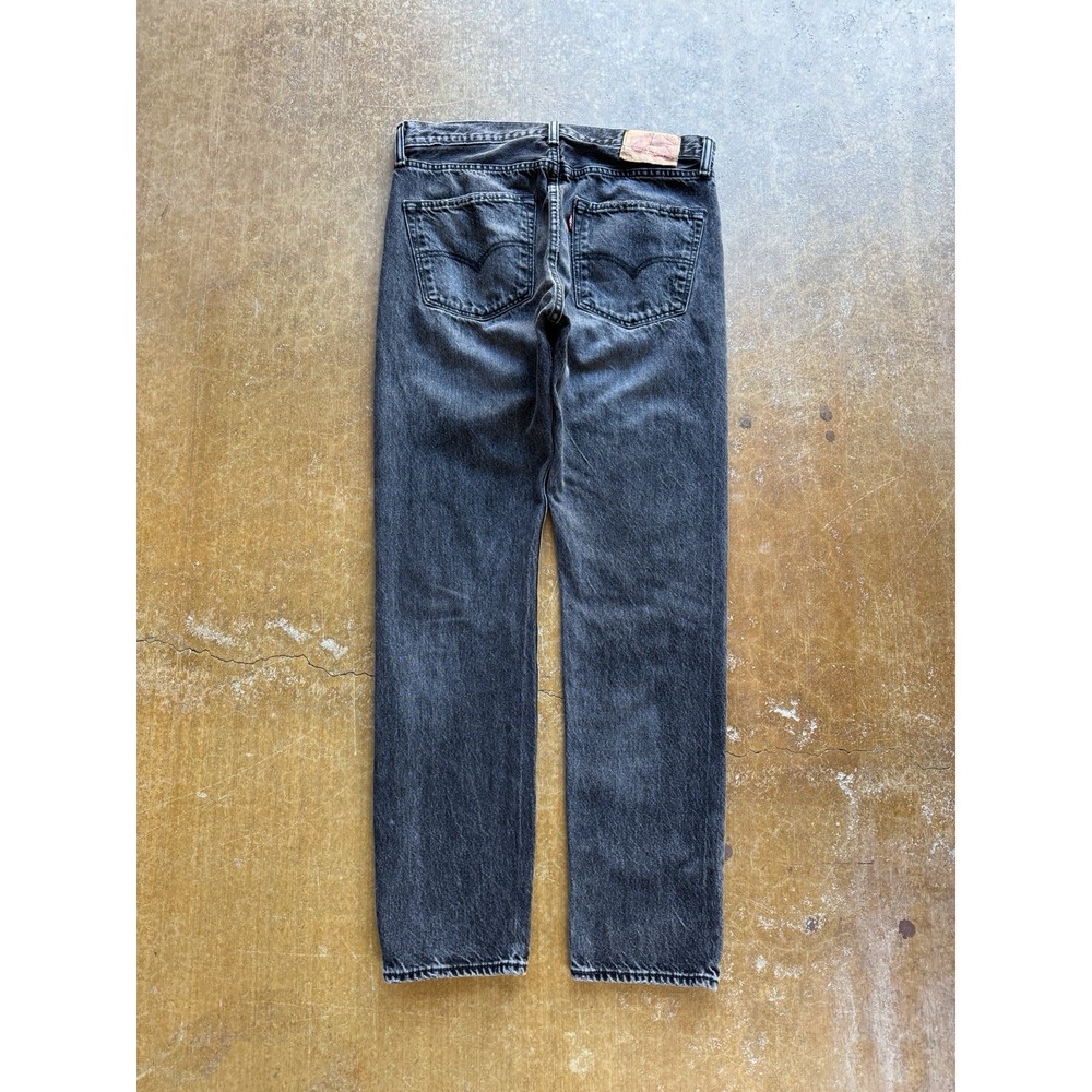 Levis 501 Straight Leg Original Fit Black Denim Jeans 33Wx31L Distressed Mens